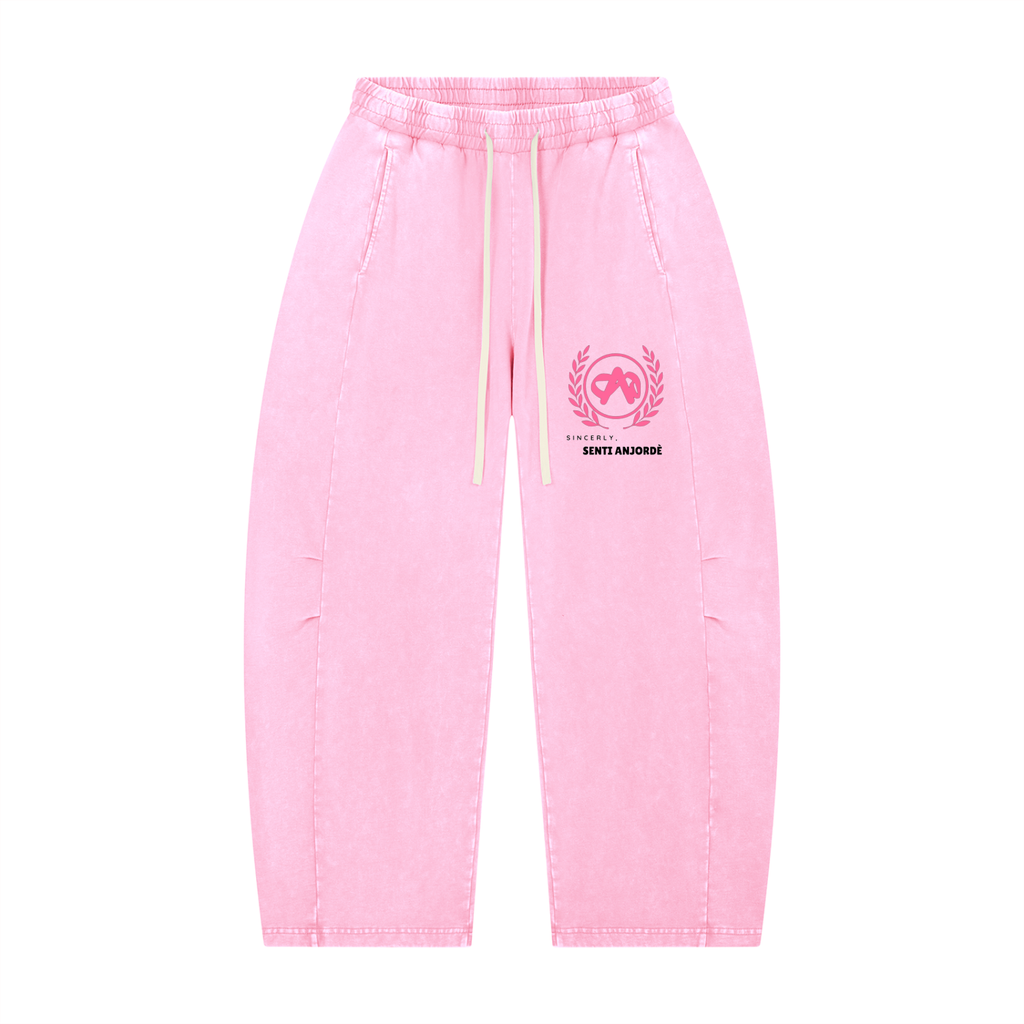 Mineral Wash Barrel Leg Pants