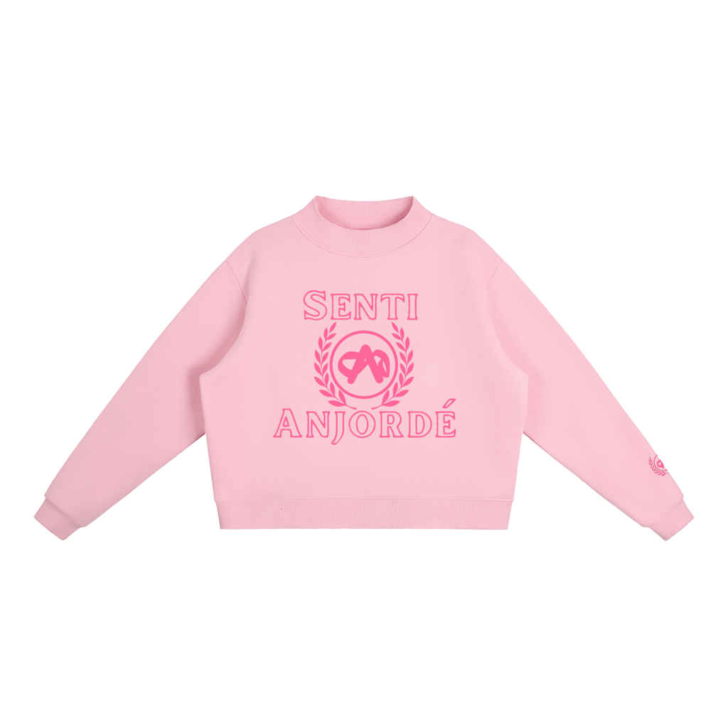 Senti Anjordé Essential Fleece Mock-Neck Crew Sweatshirt