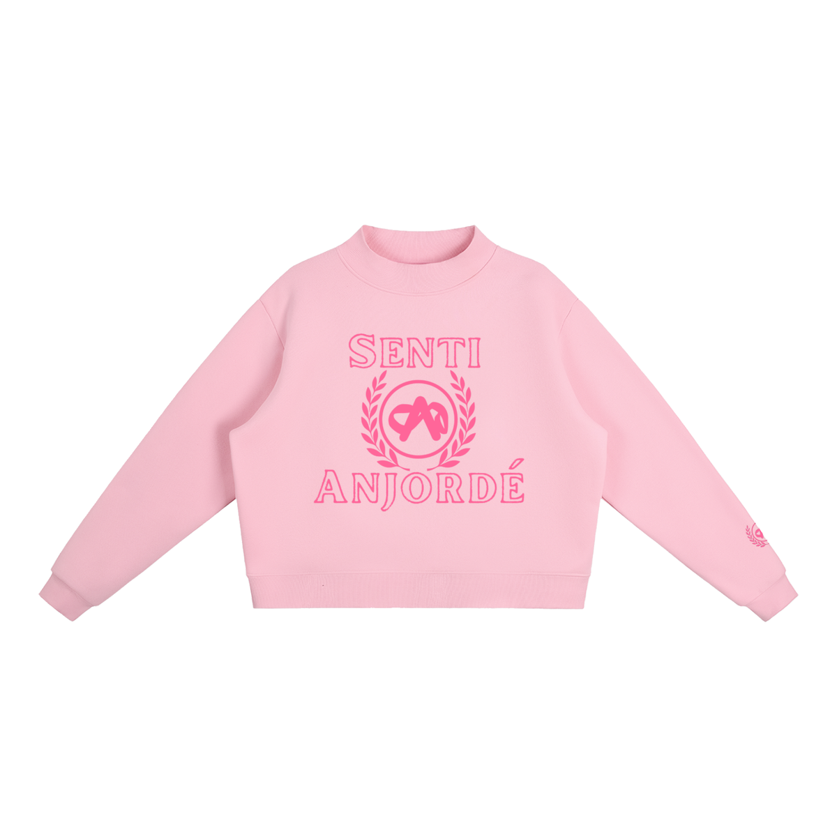 Senti Anjordé Essential Fleece Mock-Neck Crew Sweatshirt