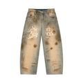 Senti Anjordé Men’s Vintage Wash Barrel Leg Jeans