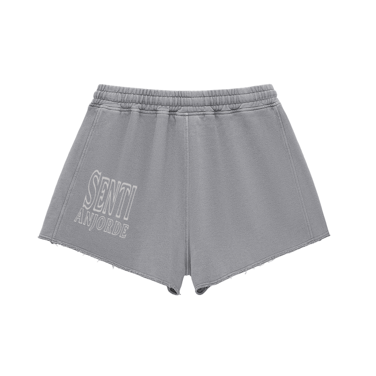 Senti Anjordé Snow Washed Raw Edge Drawstring Shorts