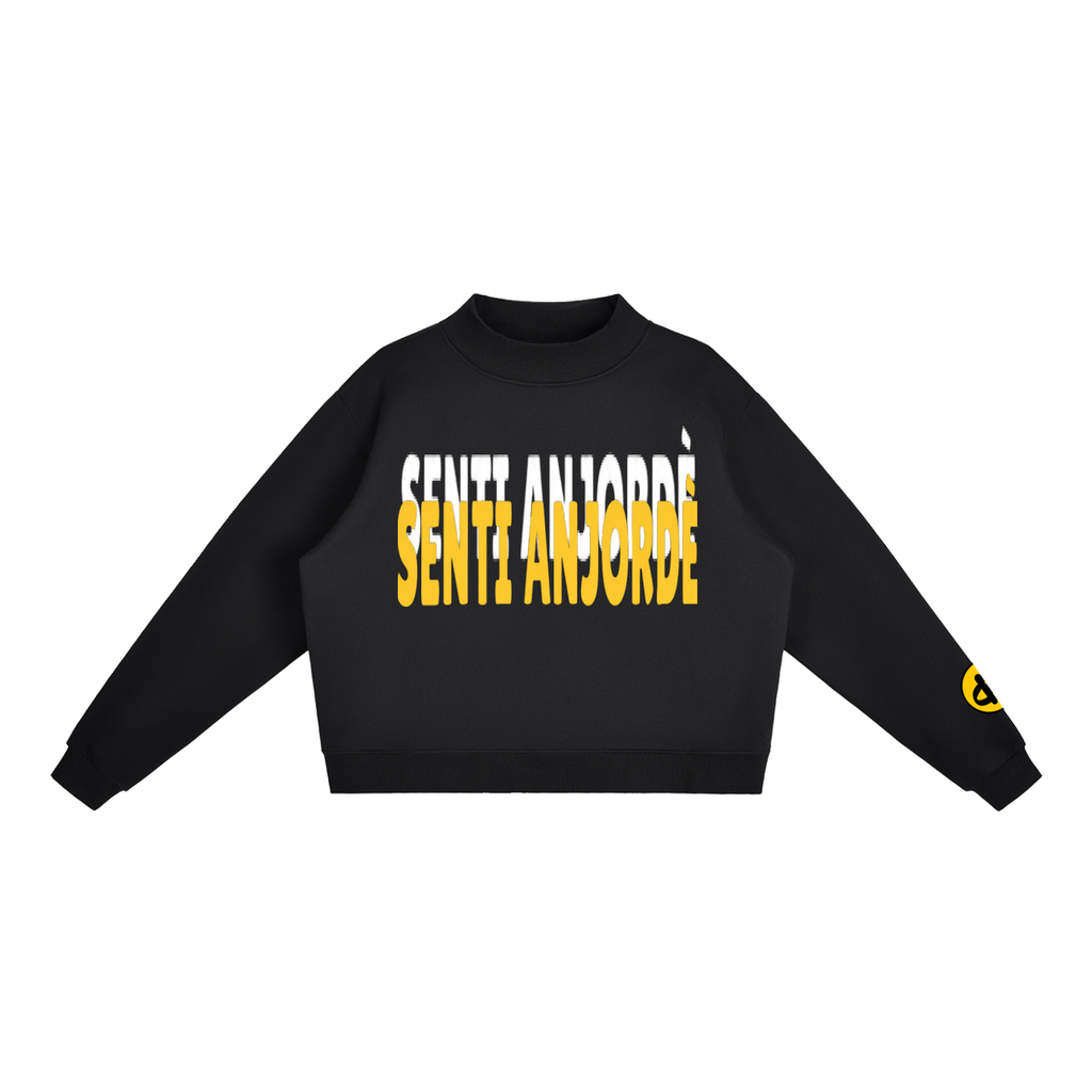 Senti Anjordé ‘ Warzone’ Essential Fleece Mock-Neck crew Sweatshirt