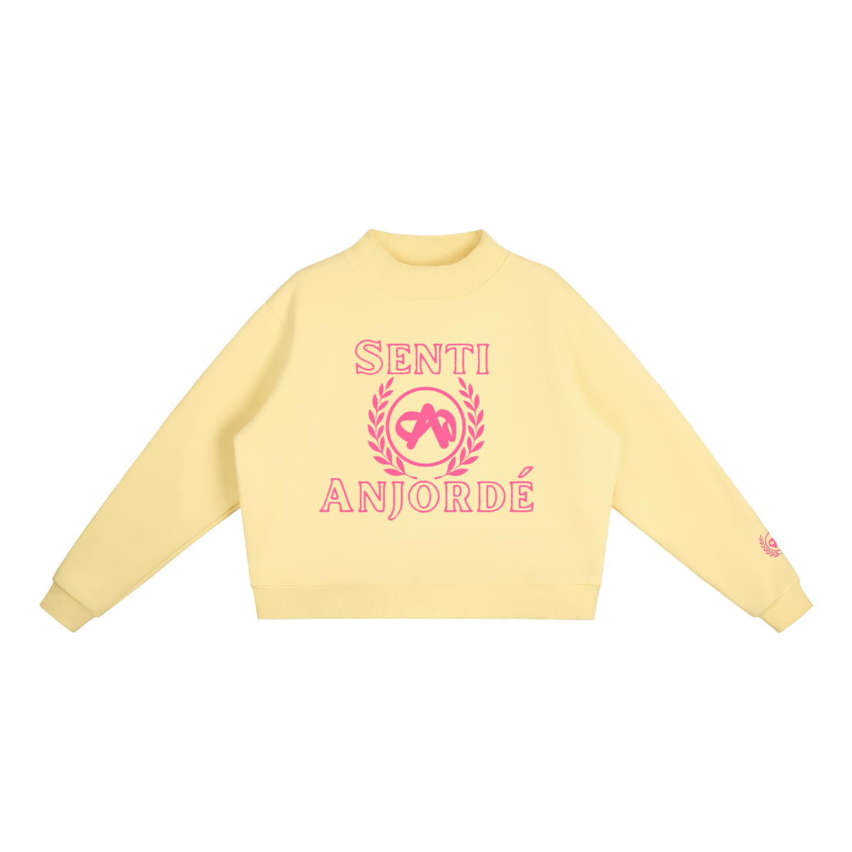 Senti Anjordé Essential Fleece Mock-Neck Crew Sweatshirt